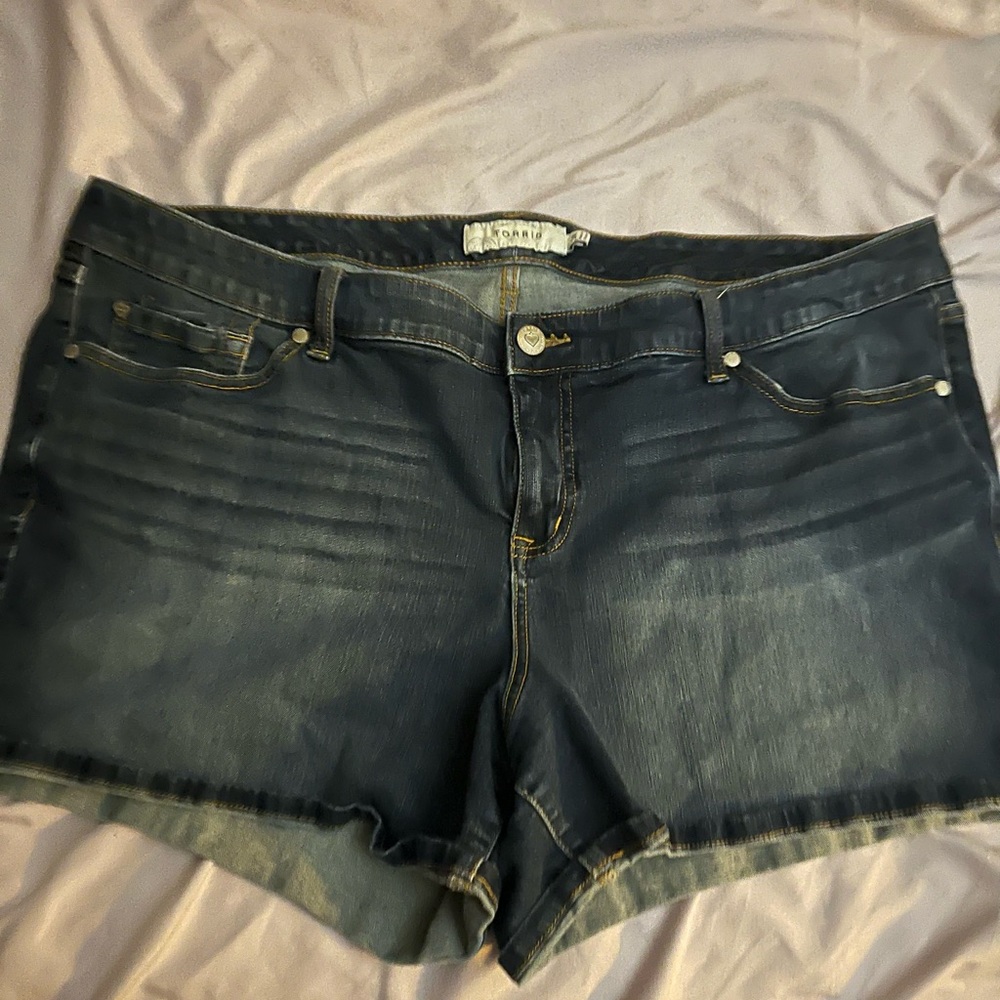 Torrid Blue Jean Shorts with Stretchy Denim
